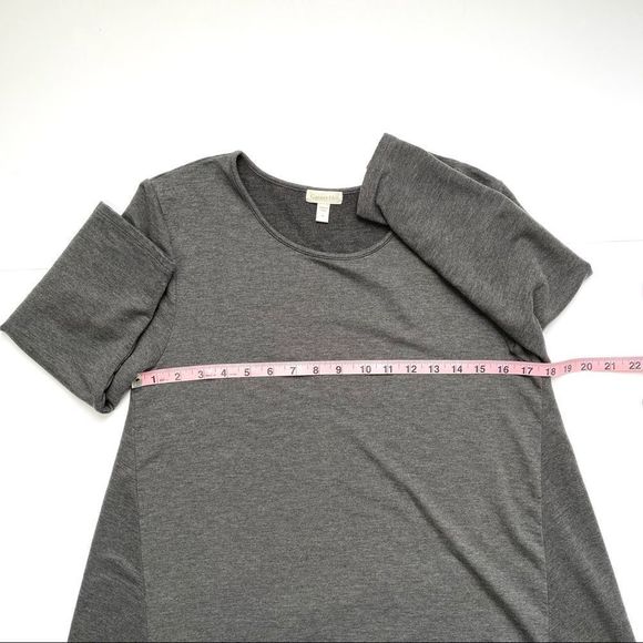 Garnet Hill Grey 3/4 Sleeve Tencel Lyocell Shift Casual Soft Dress Size M - Picture 6 of 8